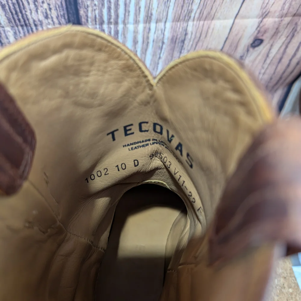 Tecovas Rustic Brown Roper Goat Leather Cowboy Boots 10 D - Picture 10 of 13